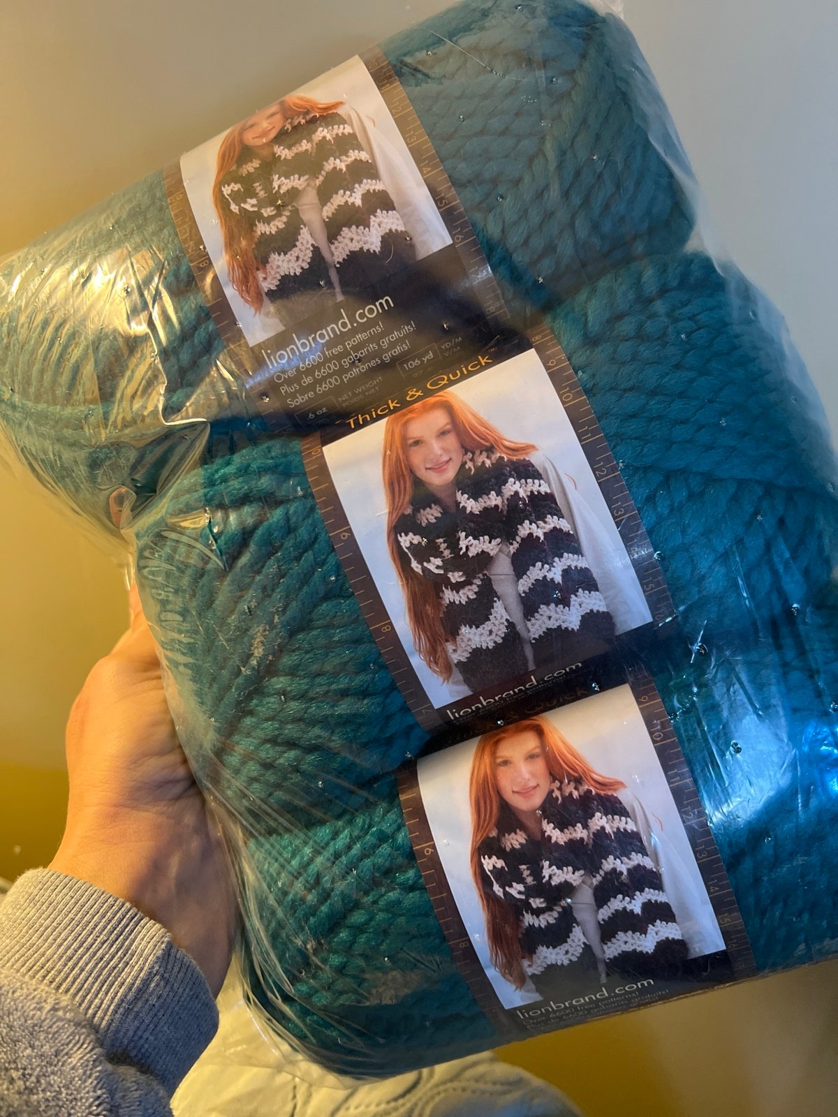 Lion brand yarns Wool Ease Thick and Quick Peacock 6 skeins