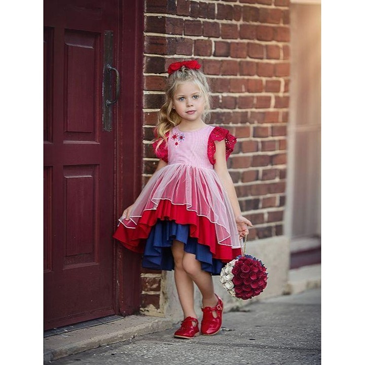 Dollcake Love of Country Dress Sz 5 Red/White/Blue Patriotic RWB High/Low