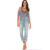 NWT New 175 Splendid Surrey Marl Cold Shoulder Pullover Size M Blue
