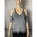 NWT New 175 Splendid Surrey Marl Cold Shoulder Pullover Size M Blue