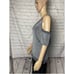 NWT New 175 Splendid Surrey Marl Cold Shoulder Pullover Size M Blue
