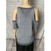 NWT New 175 Splendid Surrey Marl Cold Shoulder Pullover Size M Blue