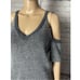 NWT New 175 Splendid Surrey Marl Cold Shoulder Pullover Size M Blue