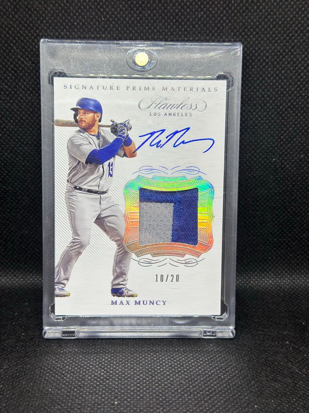 2020 Panini Flawless SPM-MM Max Muncy Patch Auto /20 Dodgers Signature Materials