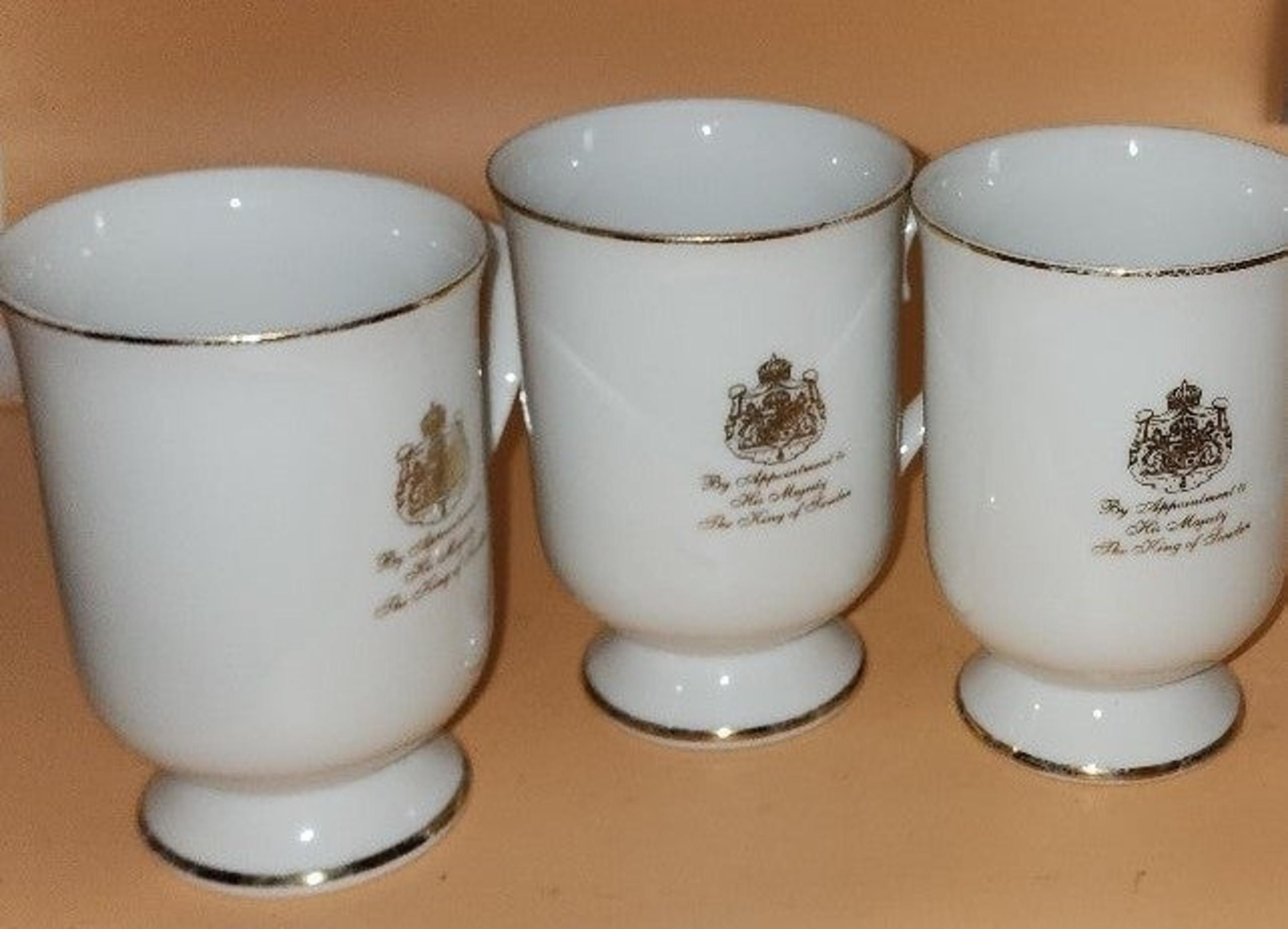 4 Gevalia Kaffe Coffee Cup Mug Teacup By Appt to His Majesty The King of Sweden