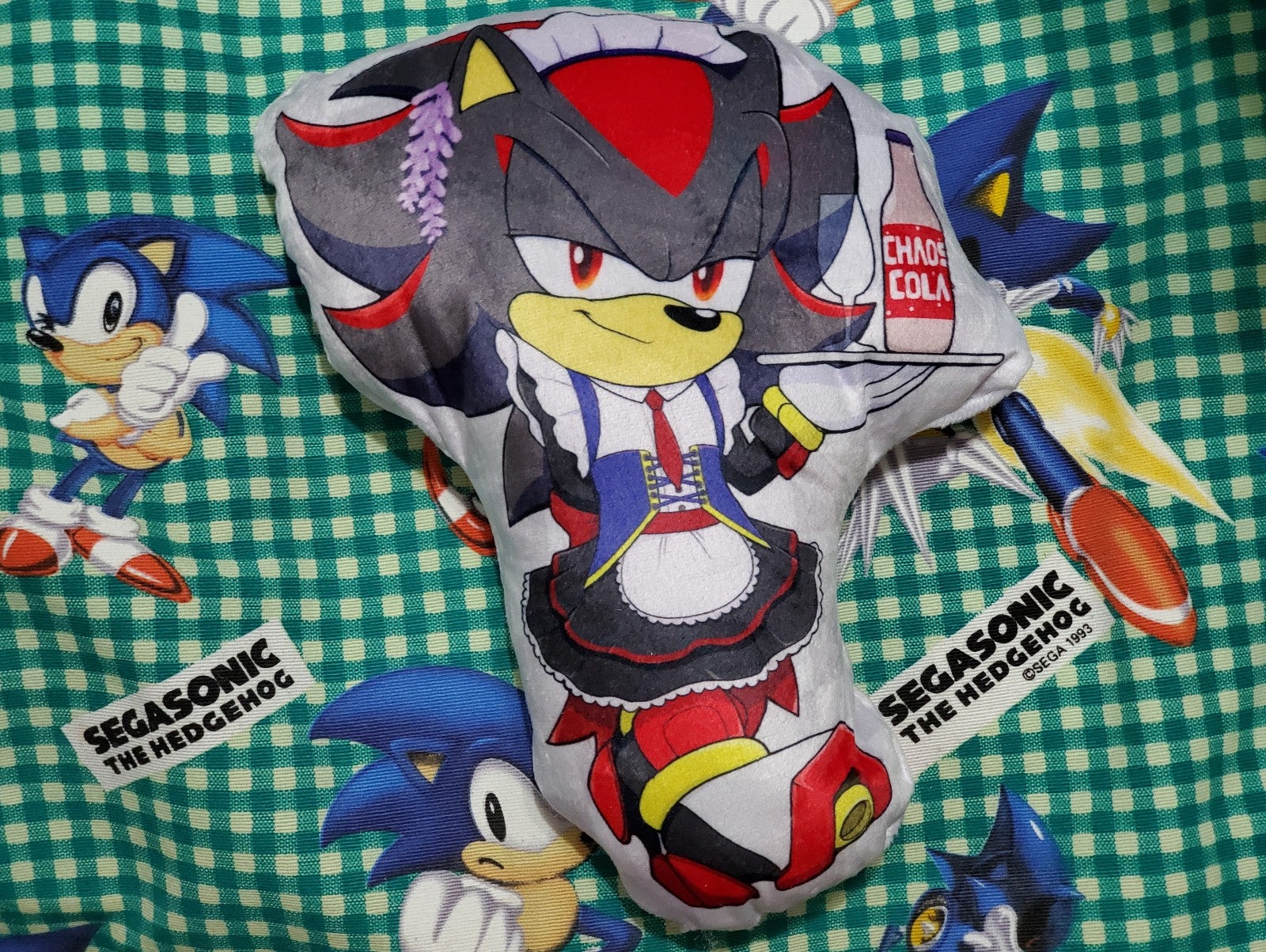 12 Maid Shadow the Hedgehog Adventure Plush Pillow Soft Cute Sonic Anime Kawaii