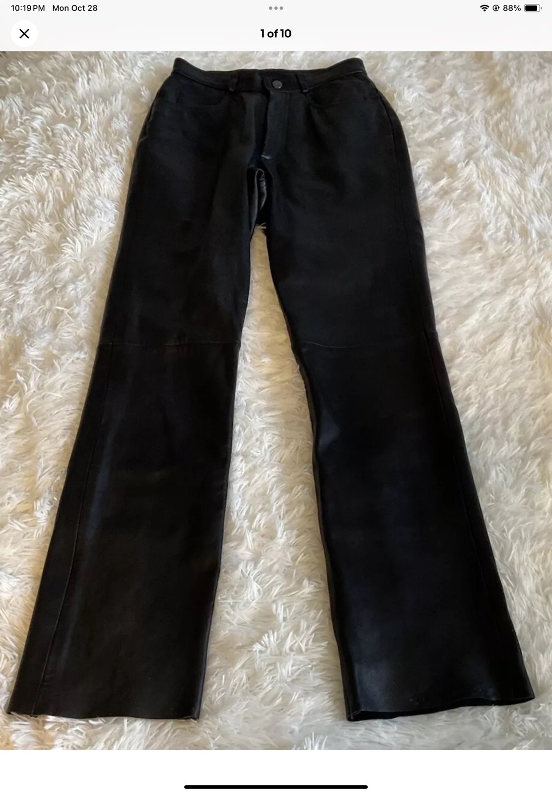 CACHE Women's Size 2 Black 100% Leather Lined Pants Vintage EUC