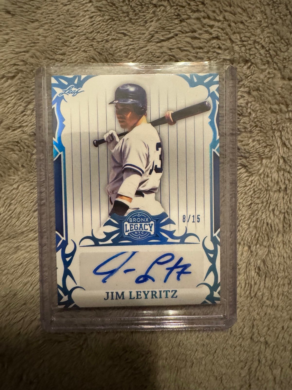 2023 Leaf Bronx Legacy Jim Leyritz Autograph Blue Foil /15 NY YANKEES