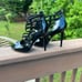 Tania Spinelli Black Patent Leather Cage Front Sandal