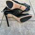 Tania Spinelli Black Patent Leather Cage Front Sandal