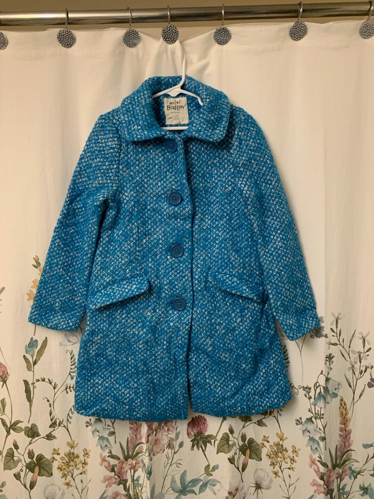 Mini Boden blue wool coat size 7-8y