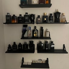 Floating Shelves Set of 5, Width 4.7 Inches Black Wall Shelves, Rustic Wood