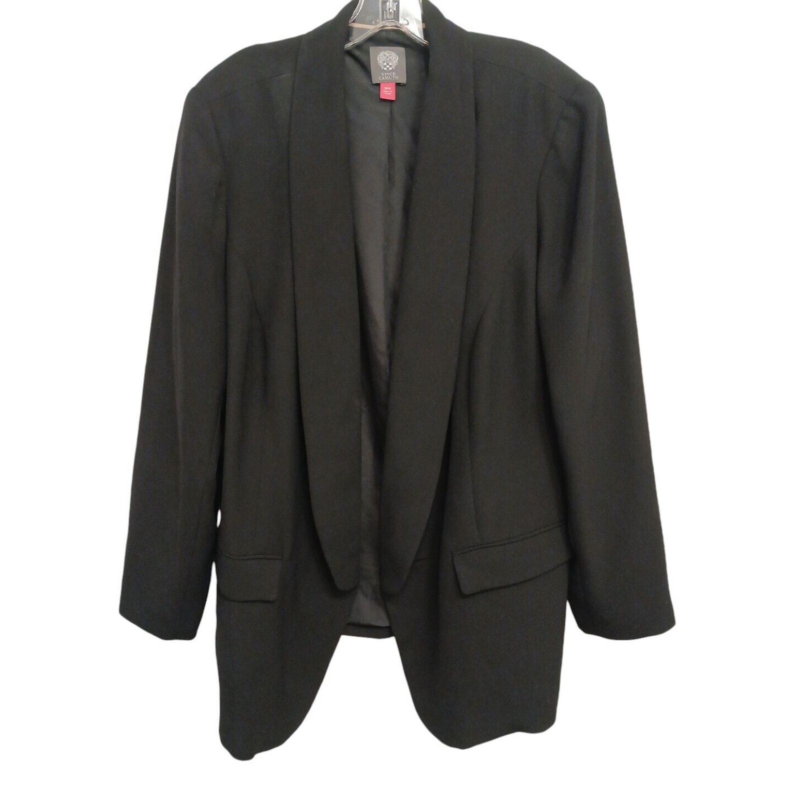 Vince Camuto Career Blazer Womens Plus Sz 16W Black Business Work Power Relaxed
