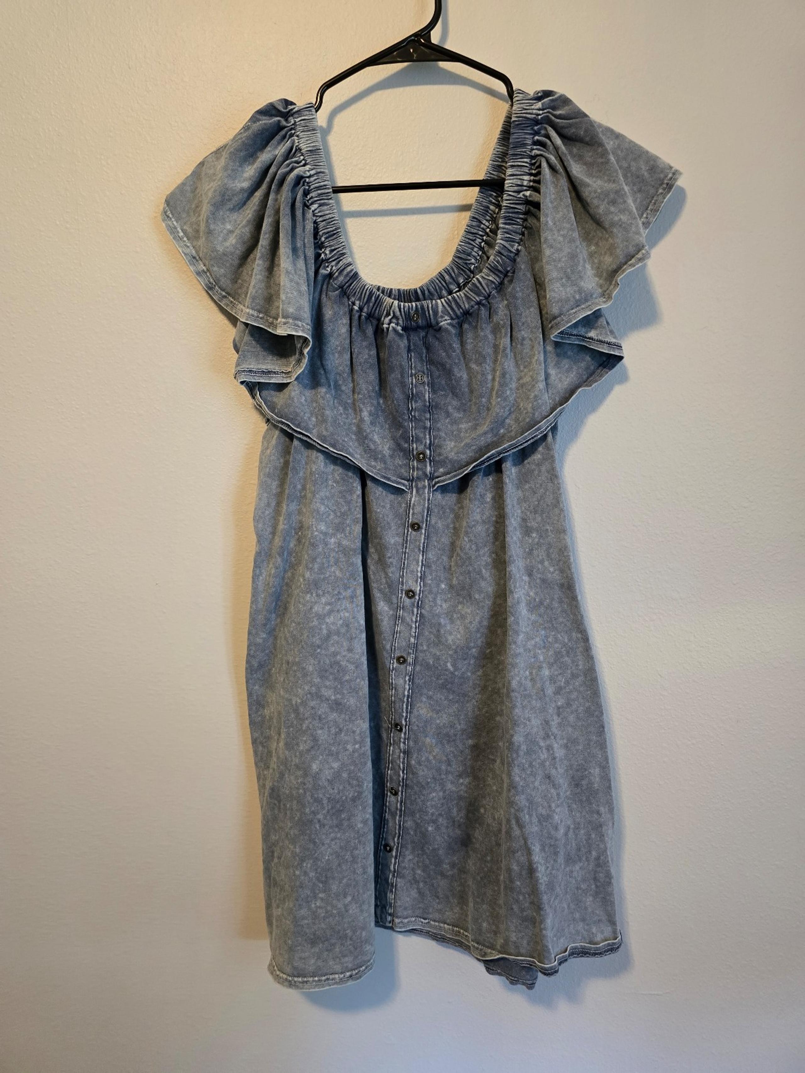 Umgee Denim Off the Shoulder Dress (L)