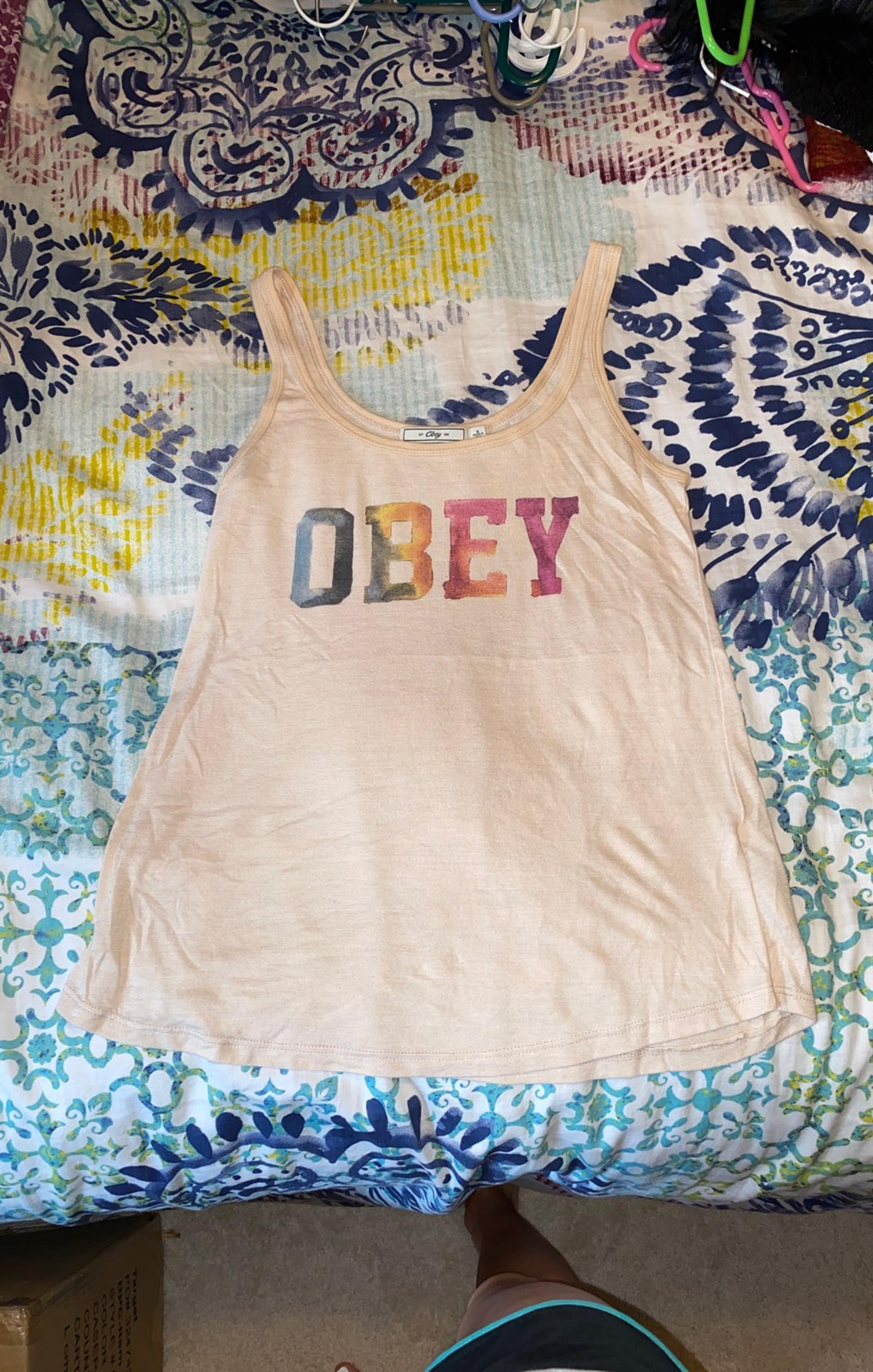 Light Pink Obey Tank Top