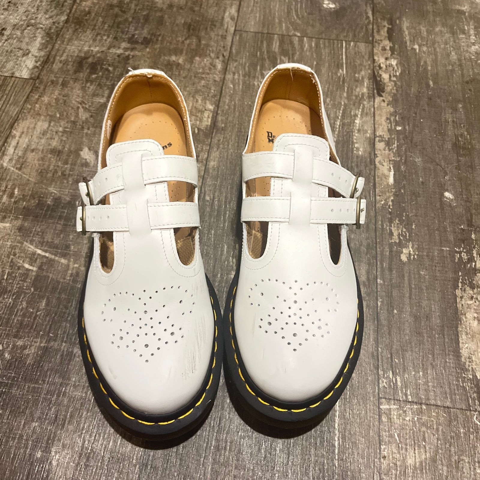 White Dr. Martens Mary Janes