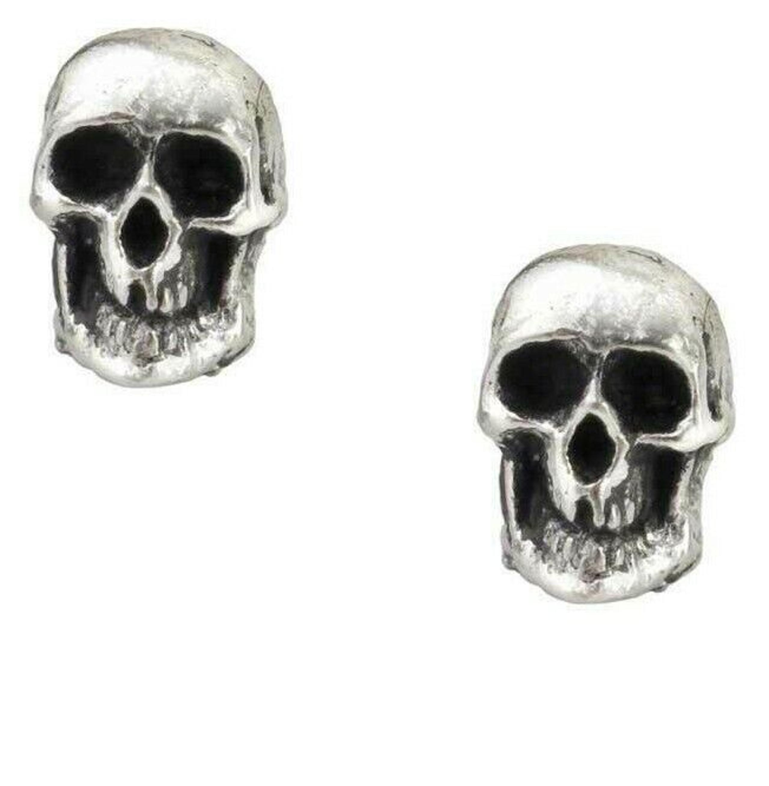 Alchemy Gothic Death Skulls Studs Pair Earrings Surg Steel Posts Punk Goth E76
