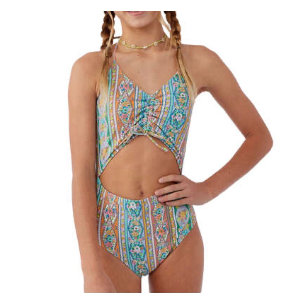 O'Neill Girls' Julie Cinched One Piece Swimsuit Size 14