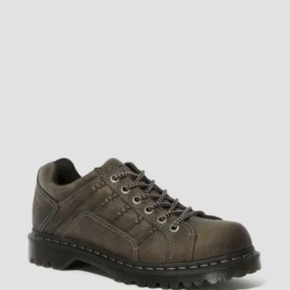 Dr. Martens Men's Dark Brown Keith Leather Low Top Casual Shoes Size 10