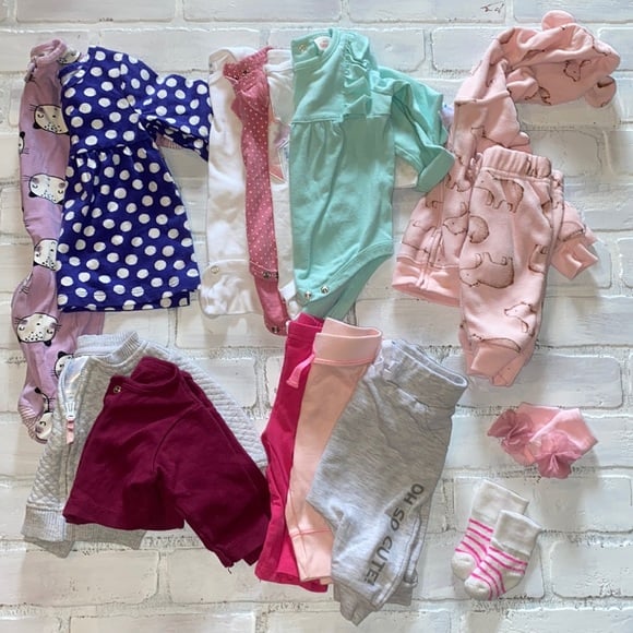 Babygirl 0/3m fall & winter onesie pants bundle!!