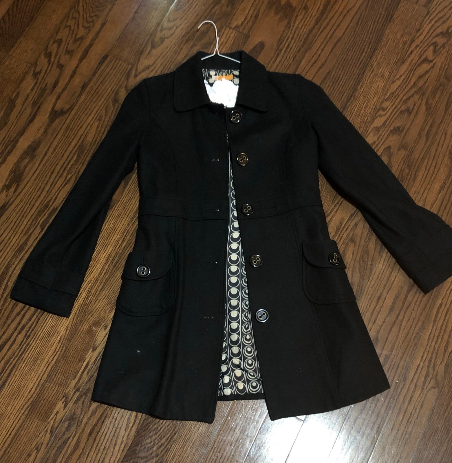 Black peacoat size medium
