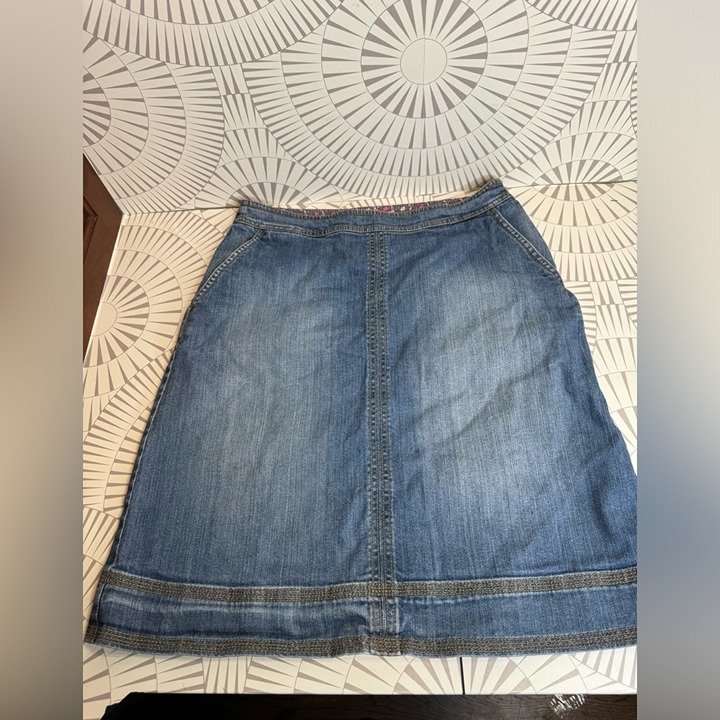 Boden Women’s Jean Skirt Hidden Side Zipper Size 8R