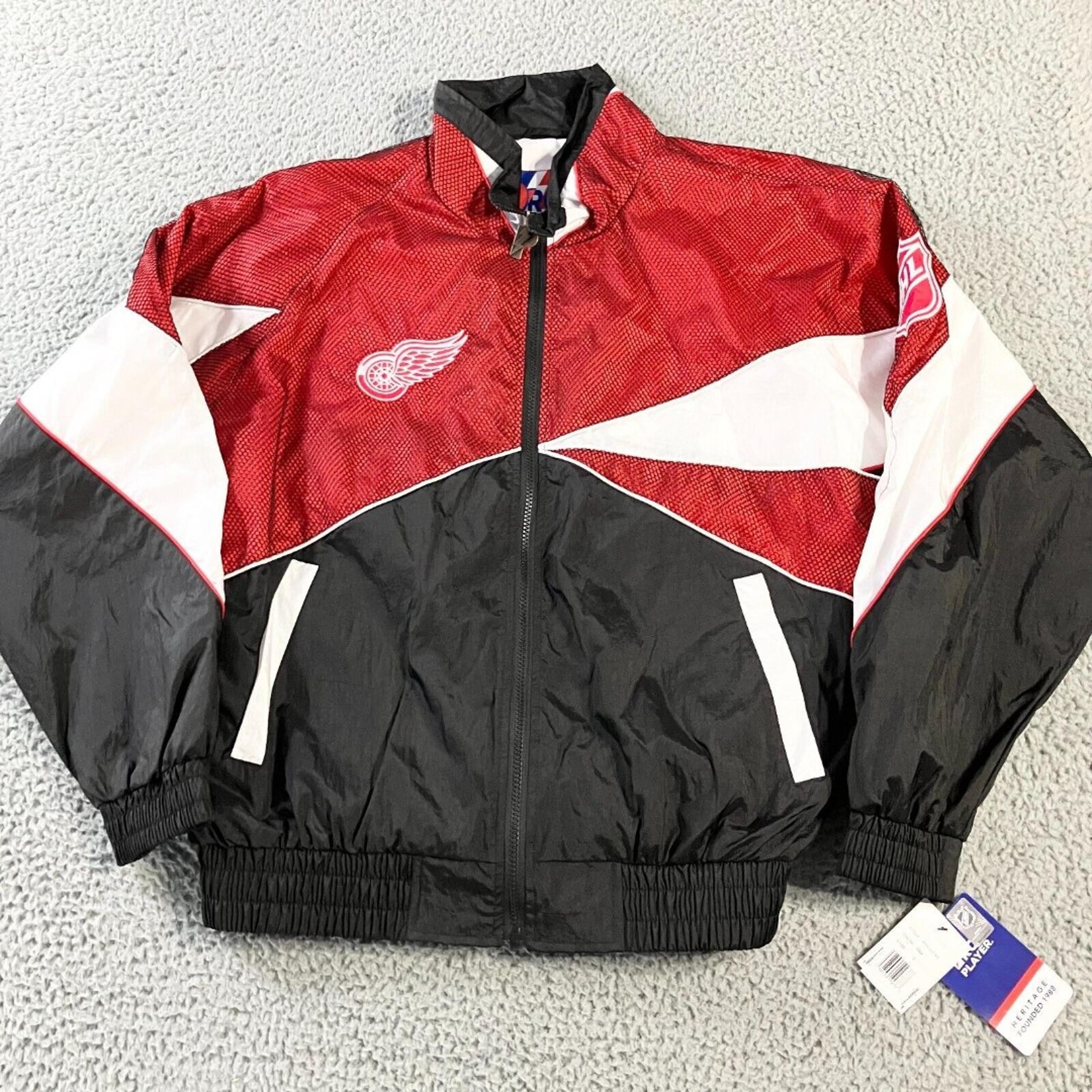 Pro Player Detroit Red Wings Jacket Mens Large Wind breaker Full Zip Logo New