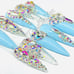 LARGE - XXL - BLING BLING -BLUE - Gel Press on Nails