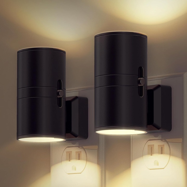 L LOHAS LED Night Light 2-Pack – Dimmable Plug-In with Dusk to Dawn Sensor