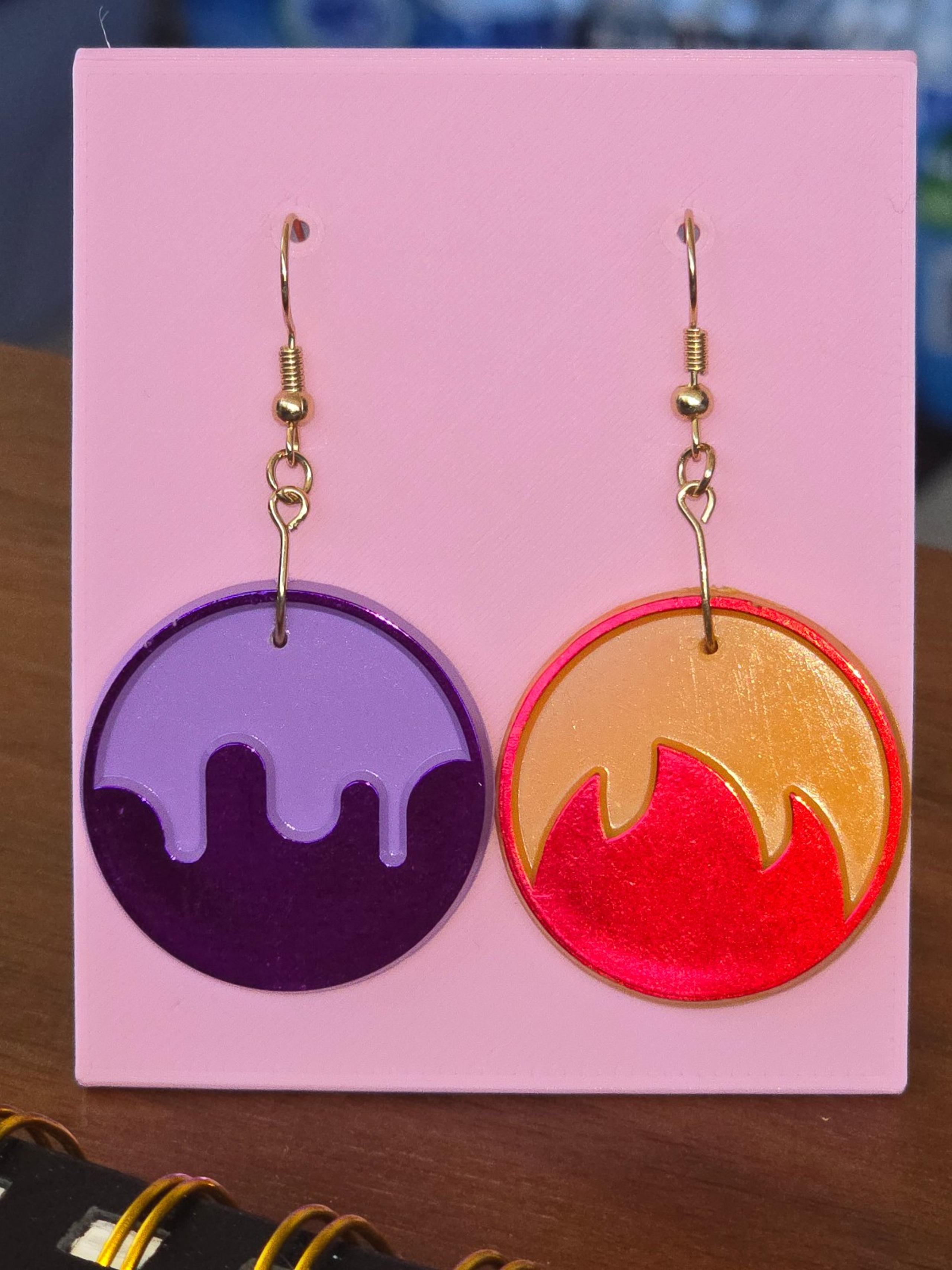 Handmade Pokémon Status Coin Earrings