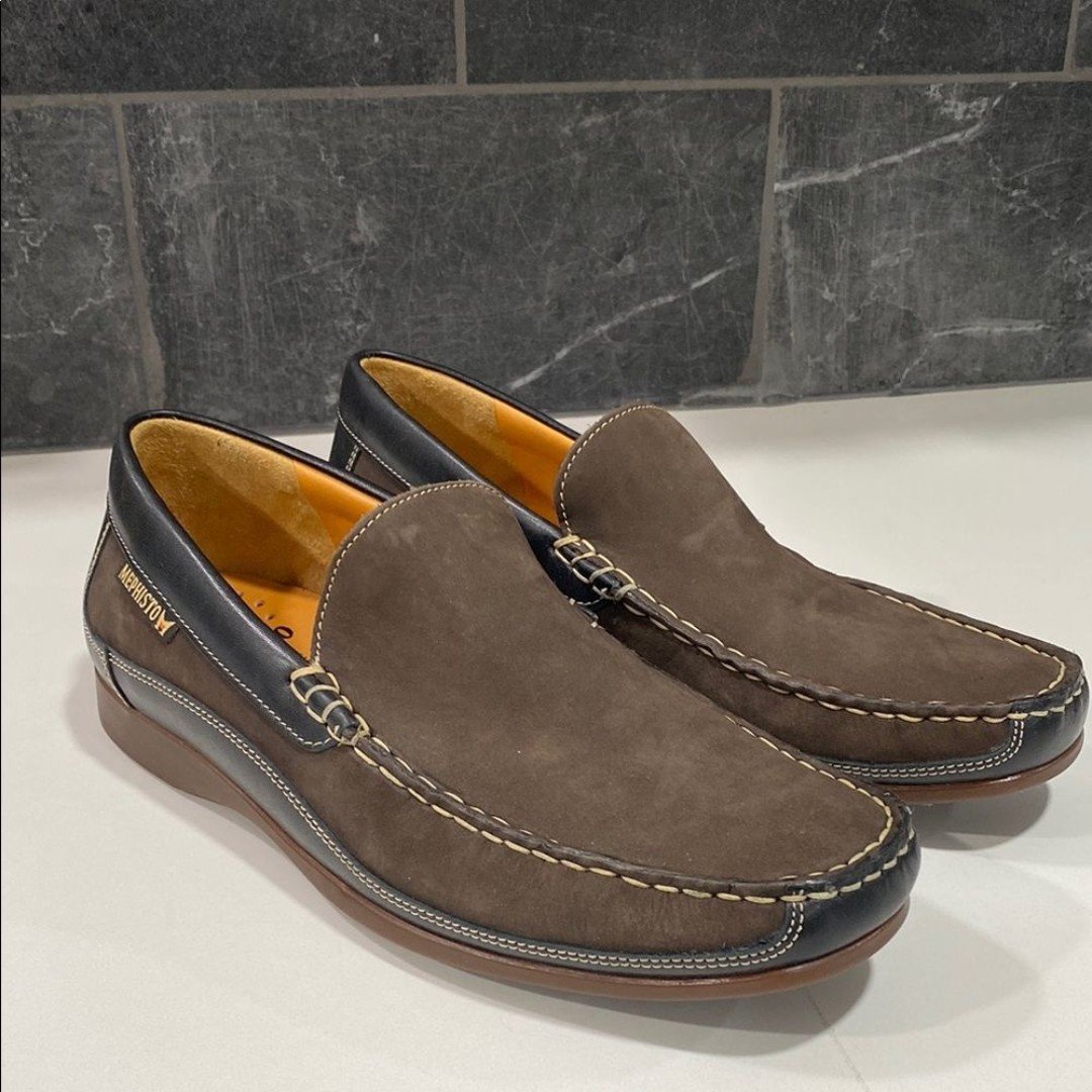 Mephisto Men's Baduard Slip-On Loafer Dark Brown Nubuck Size US 8