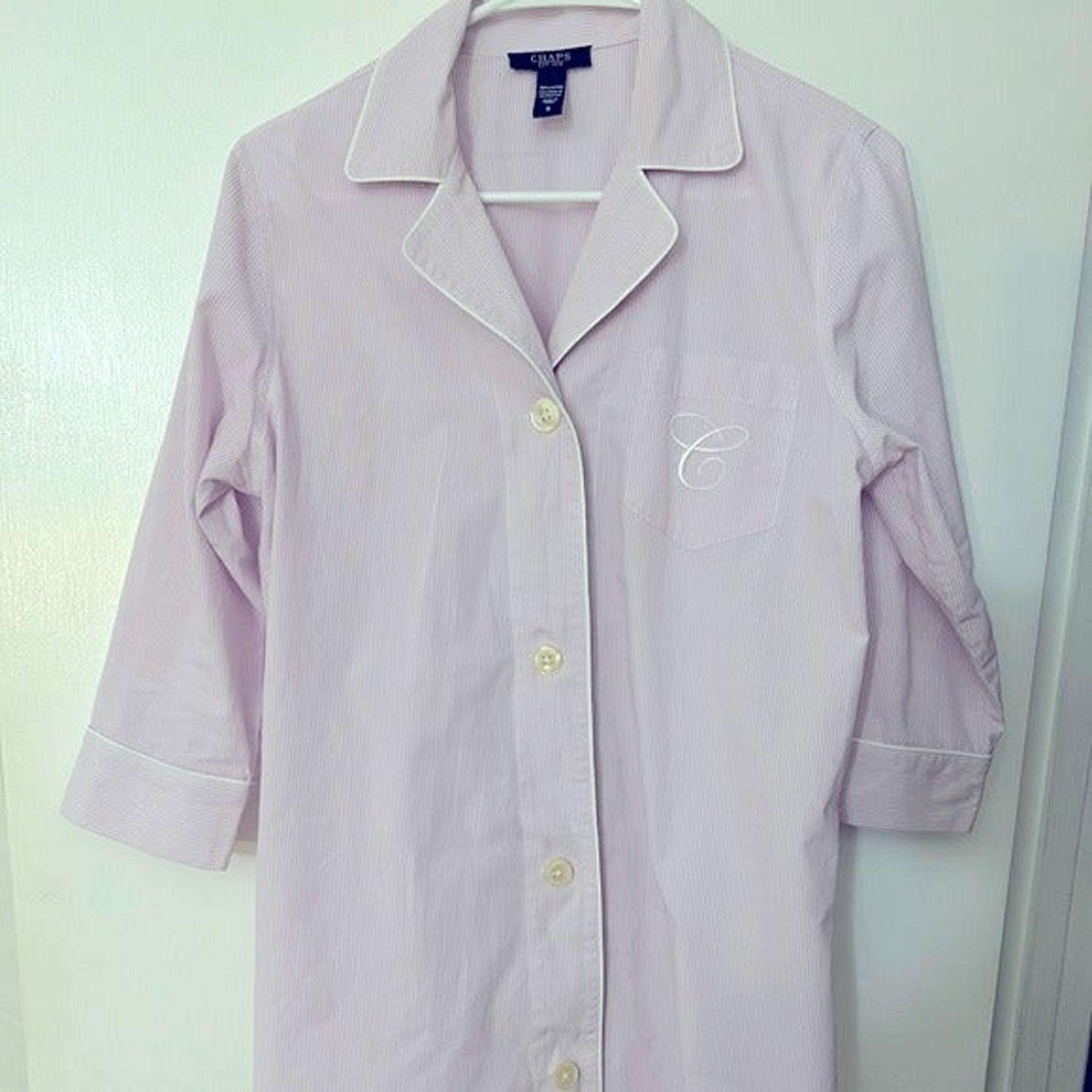 Chaps women’s small sleep shirt in pink stripe