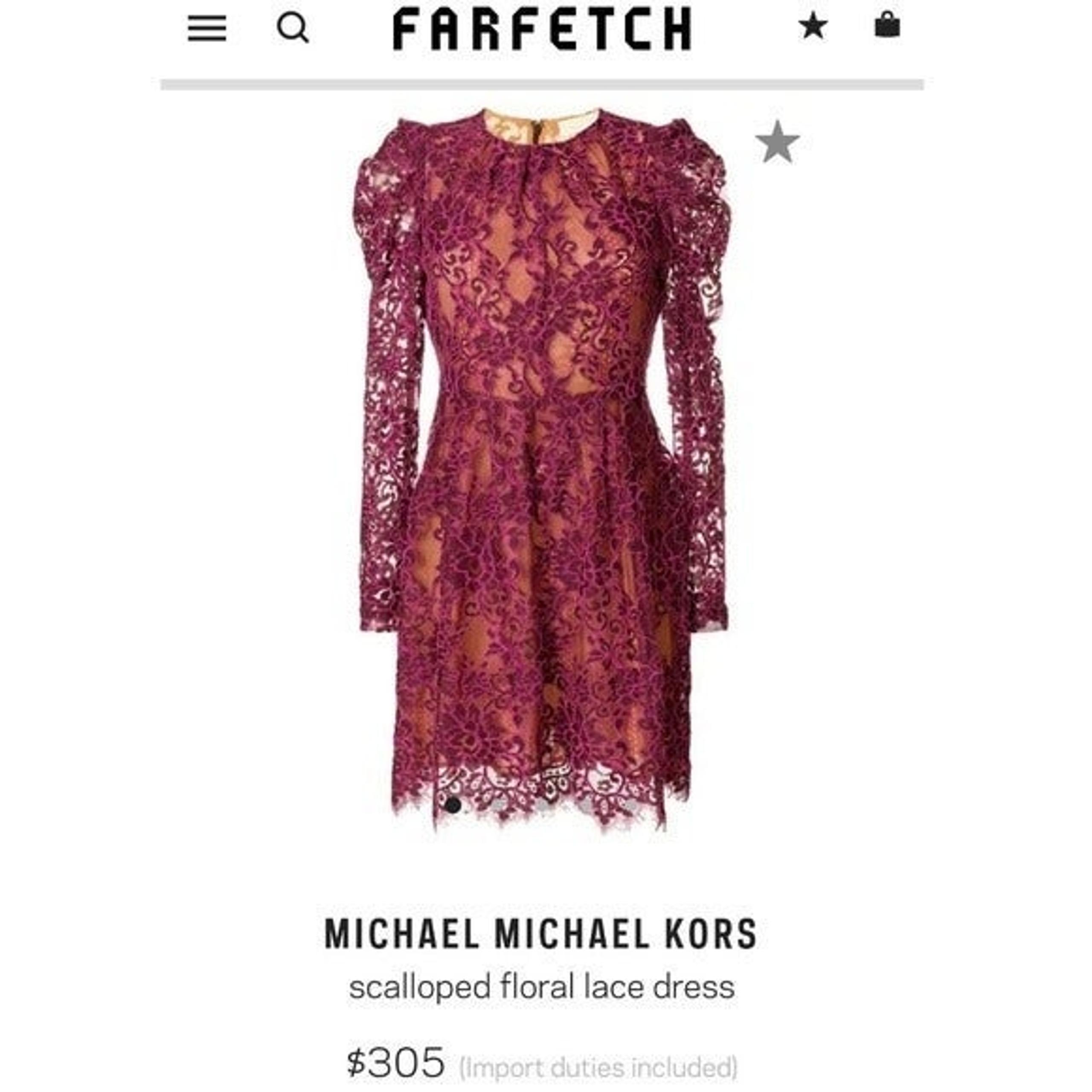 Michael kors Maroon & Pink lace Dress