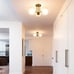 Modern Brass Gold 3-Light Ceiling Light with Globe White Glass Shade Semi Flush