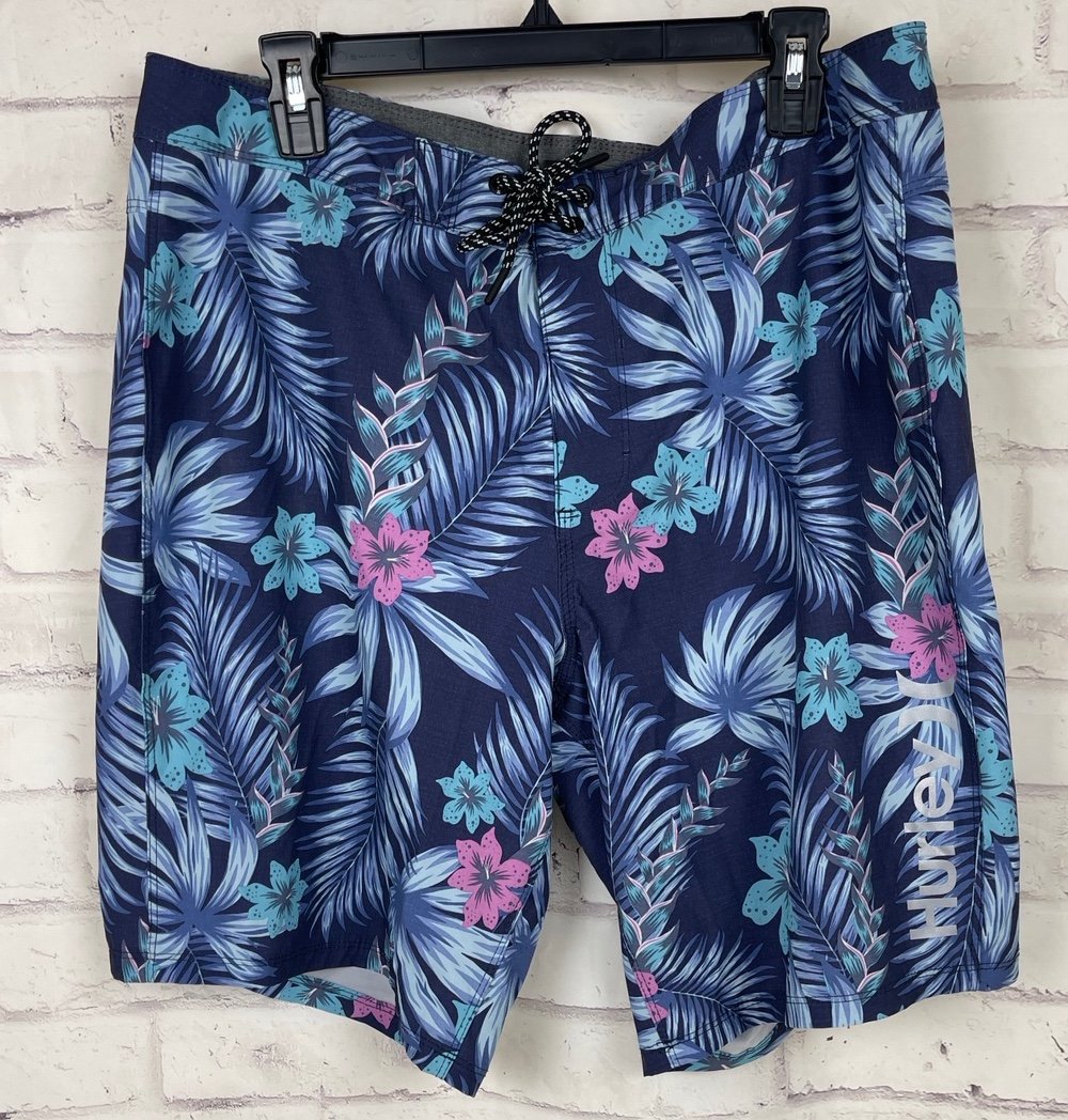 Hurley Purple Floral Board Shorts Size 36