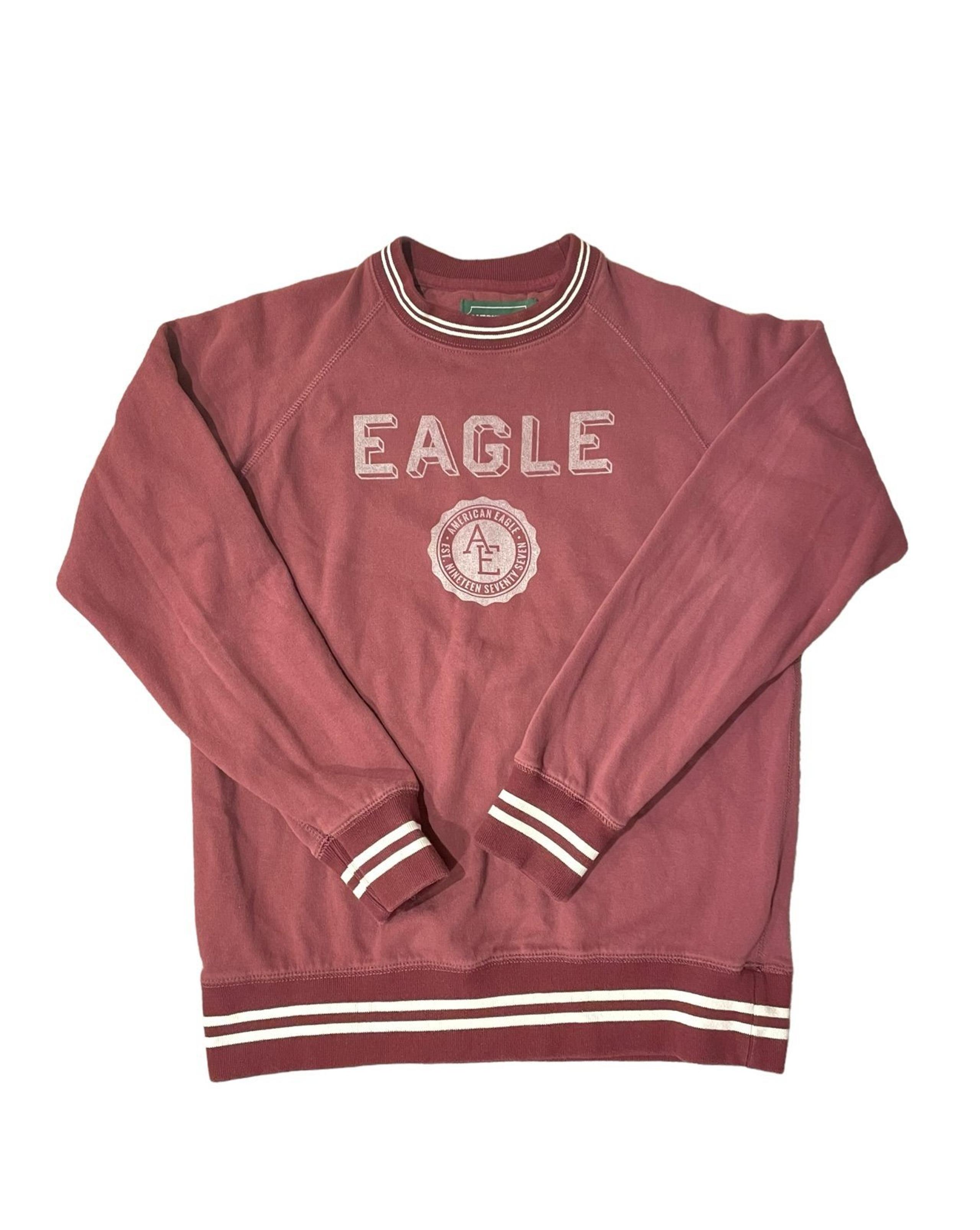 Mens Vintage Sweatshirt Crewneck Pullover American Eagle Green Tag