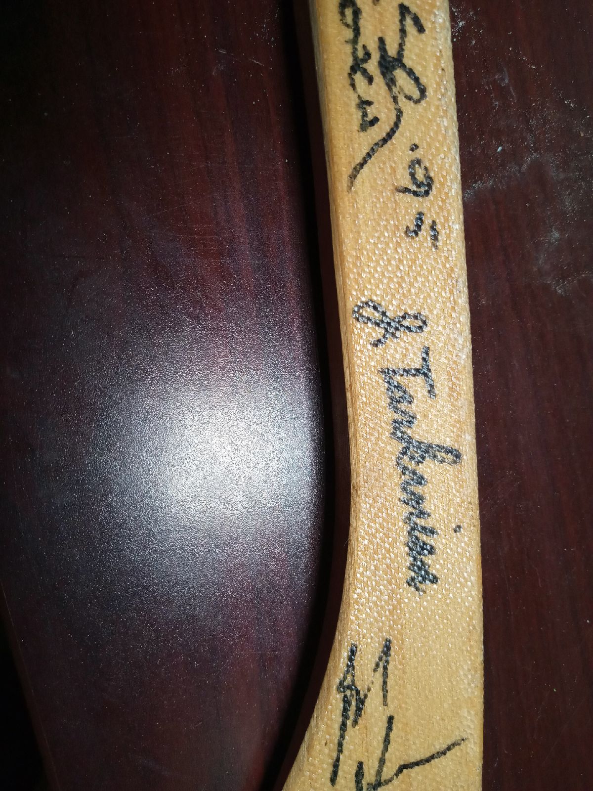 Hockey stick signed by Jerry Tarkanian