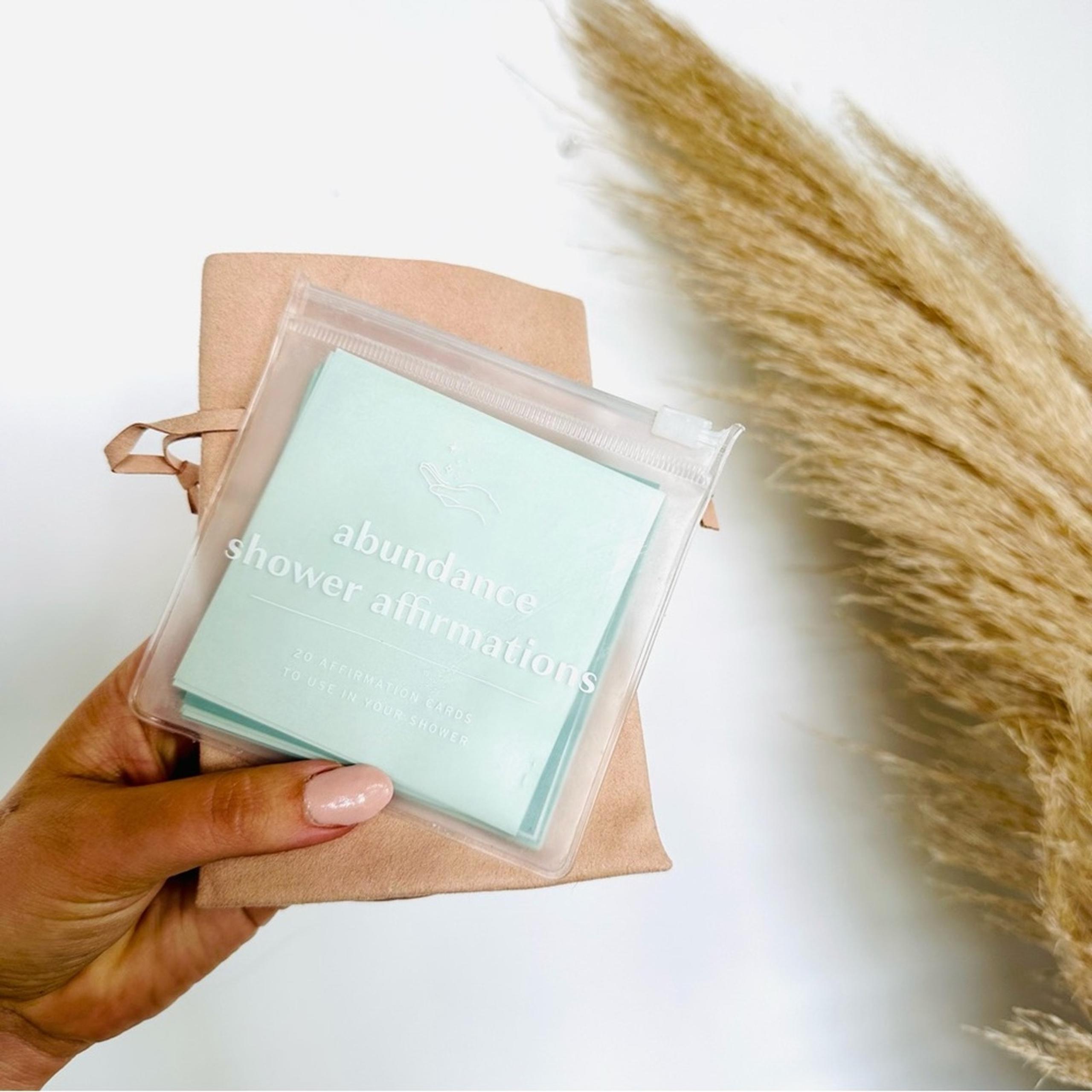 NEW FREE PEOPLE JAXKELLY Mint Green Abundance Shower Affirmation Deck Cards Set