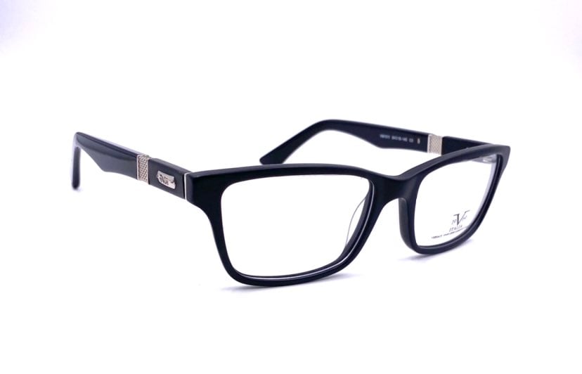 Matte Black Nerd Eyeglasses V1969 Italy