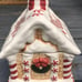 Christmas Ceramic Gingerbread House Cookie Jar Peppermint Candy 10” X9.5”x8”