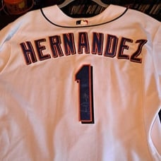 Mets Anderson Hernandez Autographed Game Worn Jersey