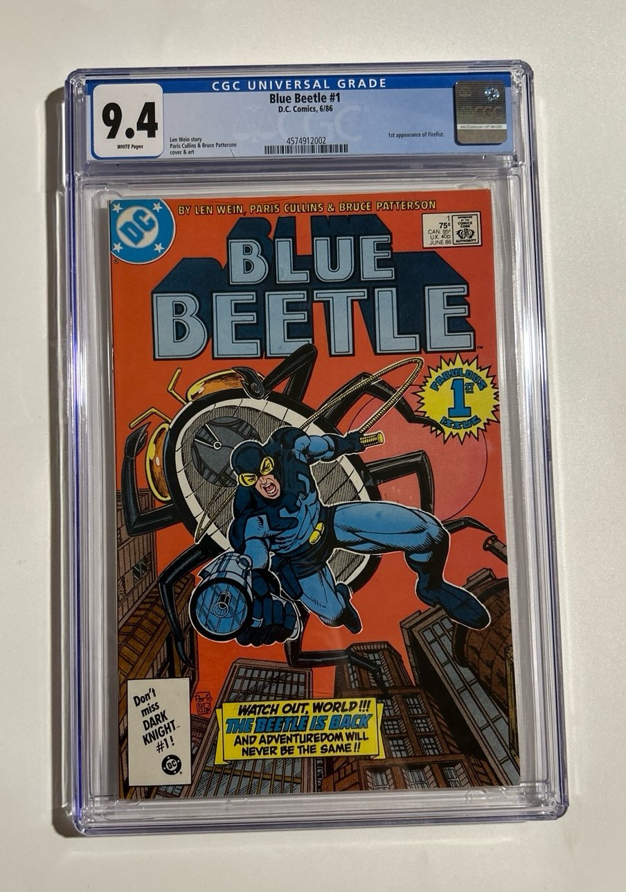 Blue Beetle #1 from the 1986 DC Comics series, graded 9.4 by CGC