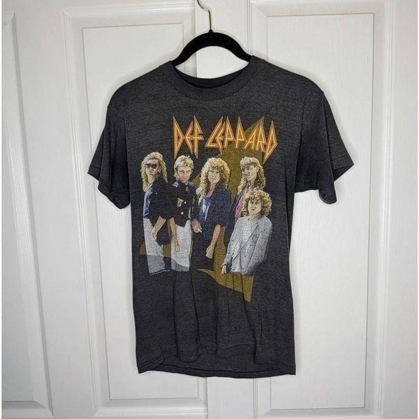 80s Def Leppard Hysteria 1988 Album Poster Heavy Metal Vintage Band T-Shirt