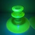 Vintage Green Uranium Vaseline Depression Glass Candlestick Holders Pair