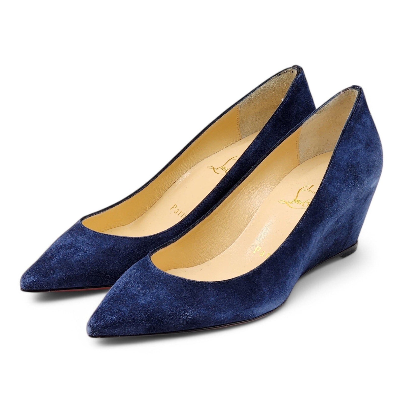 Christian Louboutin Pipina Wedges 55 - Suede - Night Blue 36 5.5US 795