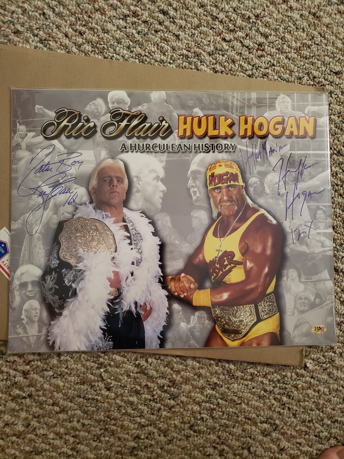 WWF ric flair and hulk hogan autograph 16x20 photo