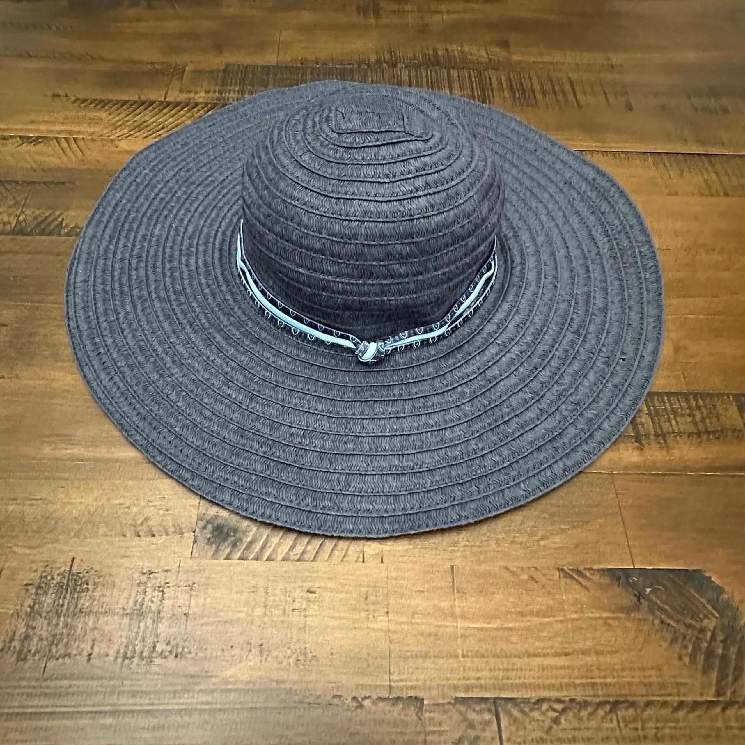 Vera Bradley Women’s Midnight Houndstooth Straw Hat Beach Sun Floppy Hat
