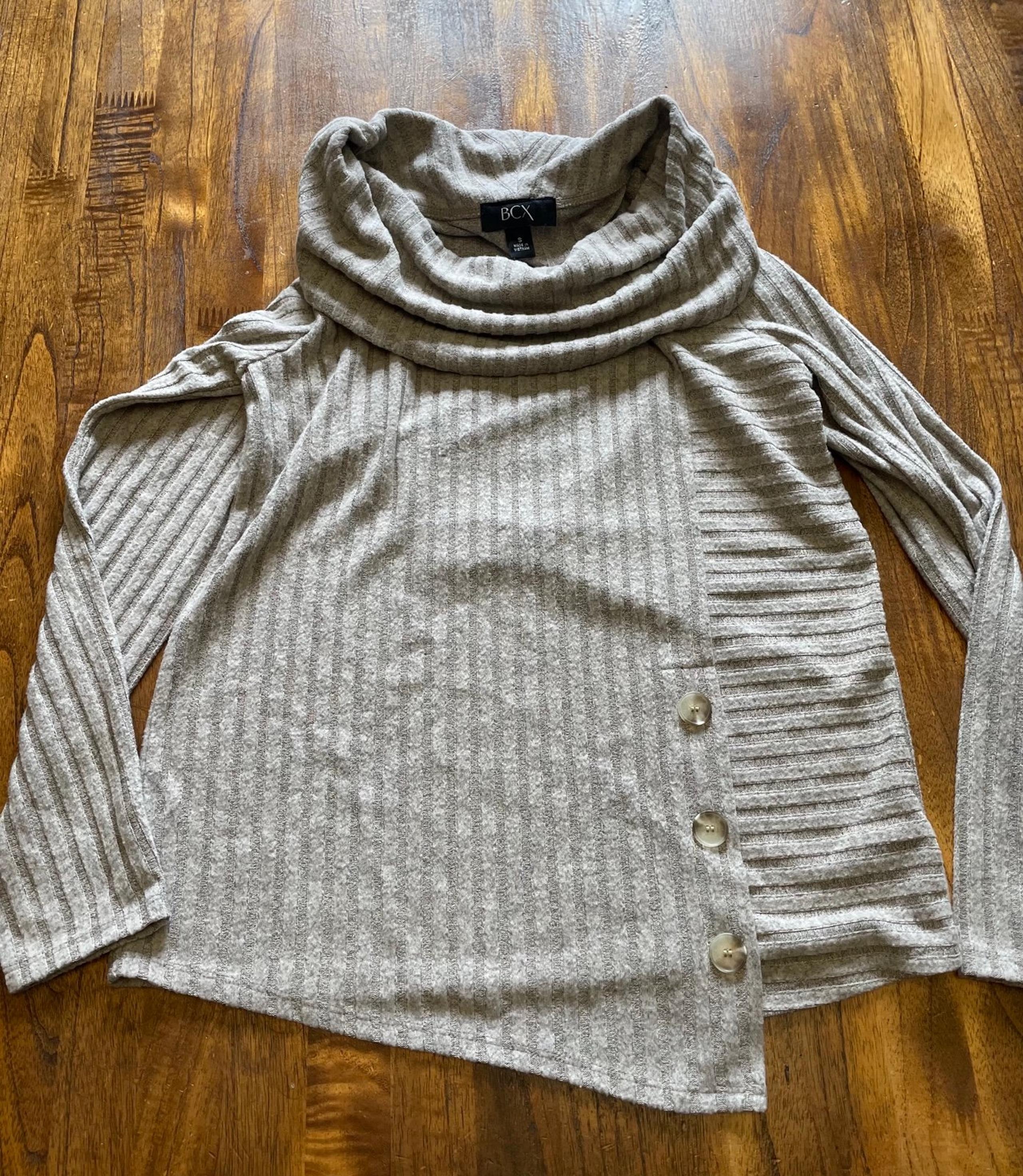 Turtleneck Style Tan Colored Top - Size Small
