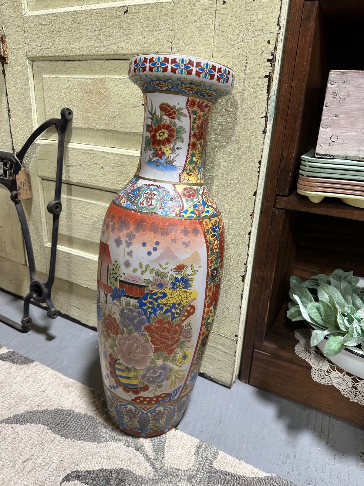 Tall ceramic Chinese vase