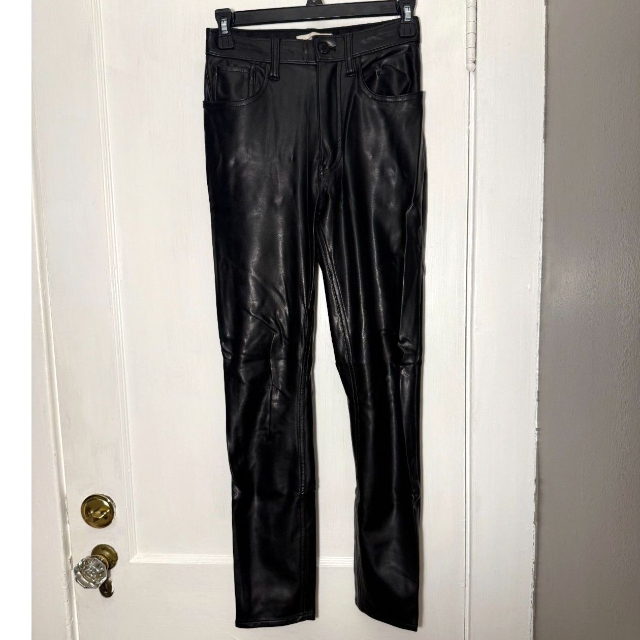 Abercrombie and Fitch Faux Leather Black Skinny Pants Size 25/0